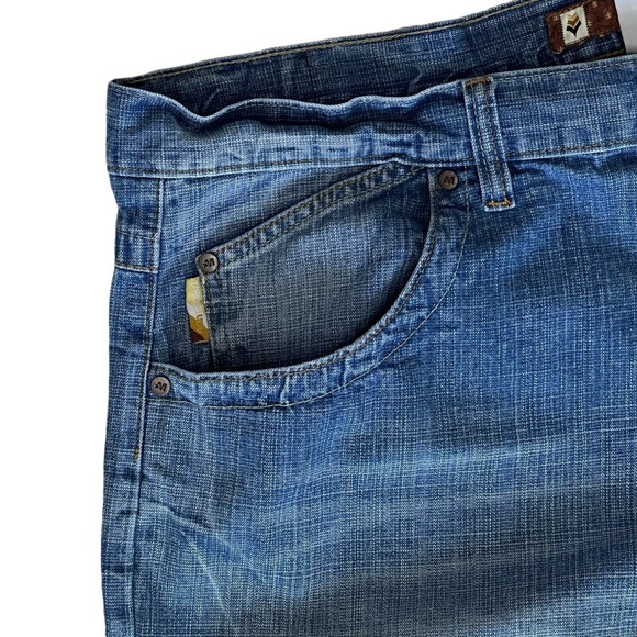 VINTAGE Mecca Jean Shorts Mens 42 Blue Denim Jorts Baggy Hip Hop Y2K 90s - Picture 3 of 12